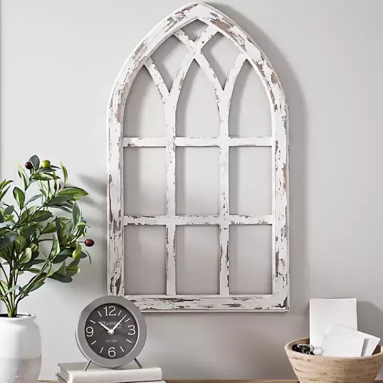 Antiqued Window Pane Arch Plaque>Kirklands Home Flash Sale