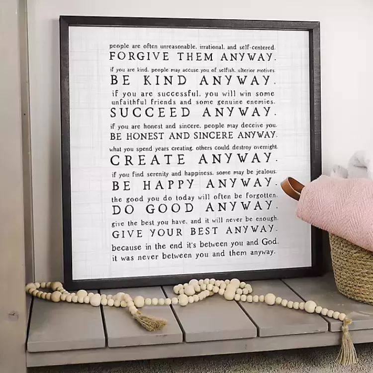 Anyway Framed Wood Wall Plaque>Kirklands Home Discount