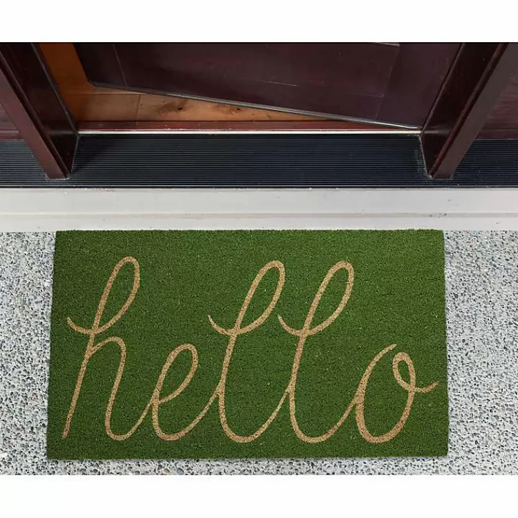 apple_green_hello_doormat_5.webp Apple Hello Doormat>Kirklands Home Outlet