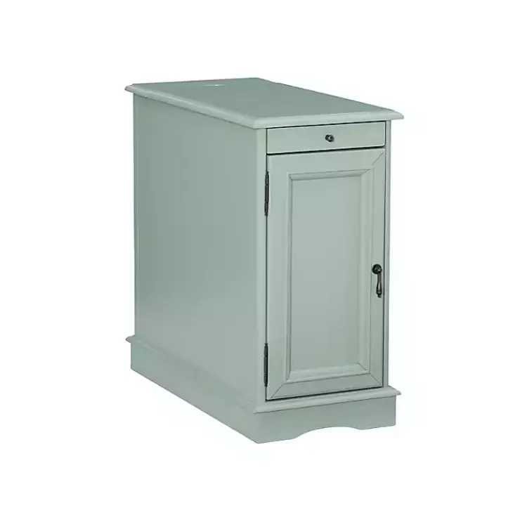 Aqua Accent Table with Charging Station>Kirklands Home Outlet