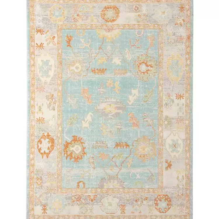 Aqua and Beige Bohemian Area Rug, 5x8>Kirklands Home Best