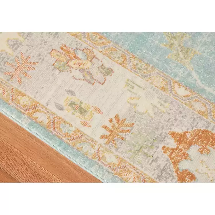 Aqua and Beige Bohemian Area Rug, 5x8>Kirklands Home Best