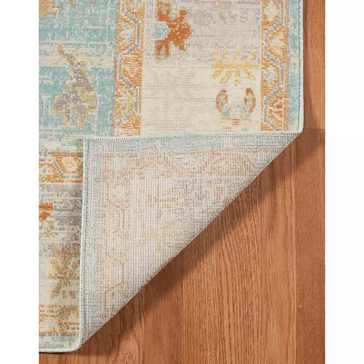 aqua_and_beige_bohemian_area_rug_x_5-1.webp Aqua and Beige Bohemian Area Rug, 5x8>Kirklands Home Best