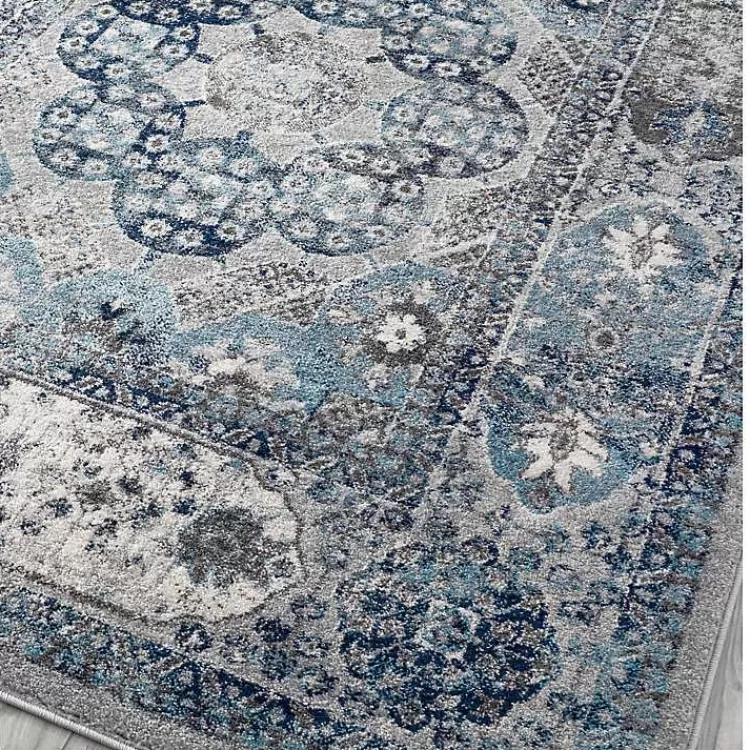 Aqua and Gray Alex Round Area Rug, 6x6>Kirklands Home Discount