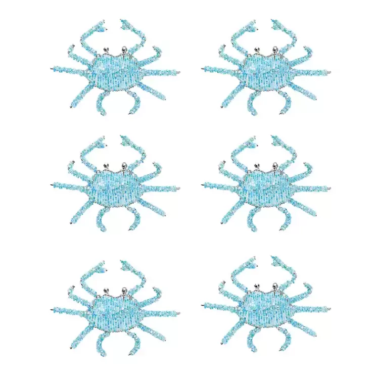 Aqua Beaded Crab Napkin Rings, Set of 6>Kirklands Home Best Sale