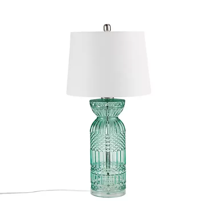 Aqua Textured Glass Luxuria Table Lamp>Kirklands Home Sale