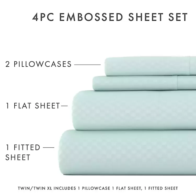 aqua_embossed_checkered_pc_twin_sheet_set_3.webp Aqua Embossed Checkered 3-pc. Twin Sheet Set>Kirklands Home Cheap