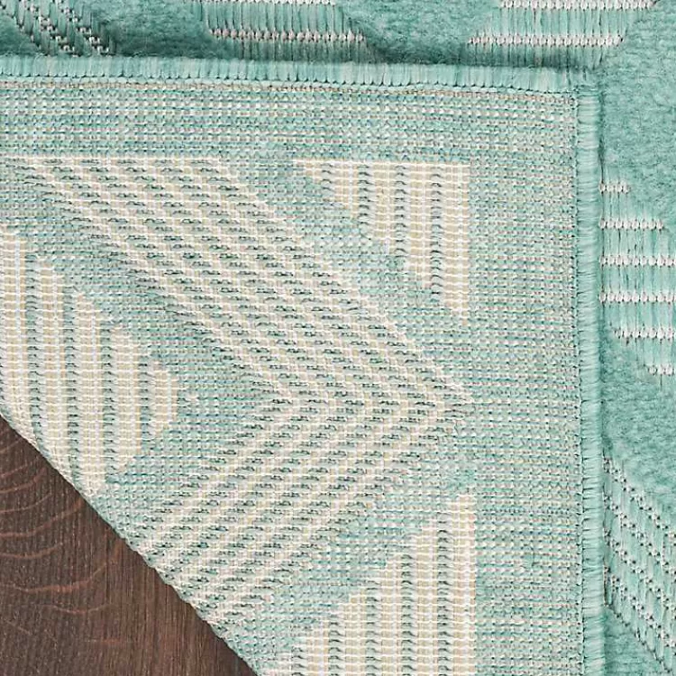 Aqua Flatweave Diamond Outdoor Area Rug>Kirklands Home Shop