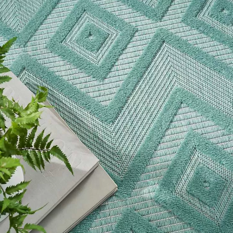aqua_flatweave_diamond_outdoor_area_rug_5.webp Aqua Flatweave Diamond Outdoor Area Rug>Kirklands Home Shop