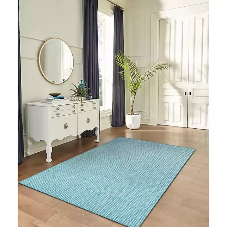 Aqua Intertwine Indoor/Outdoor Area Rug, 7x9>Kirklands Home New