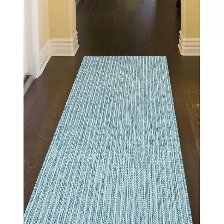 Aqua Intertwine Indoor/Outdoor Runner>Kirklands Home Best Sale