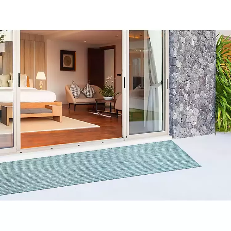 aqua_intertwine_indooroutdoor_runner_2.webp Aqua Intertwine Indoor/Outdoor Runner>Kirklands Home Best Sale