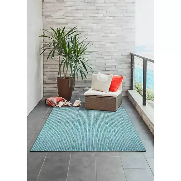 Aqua Intertwine Indoor/Outdoorr Area Rug, 6x9>Kirklands Home Shop