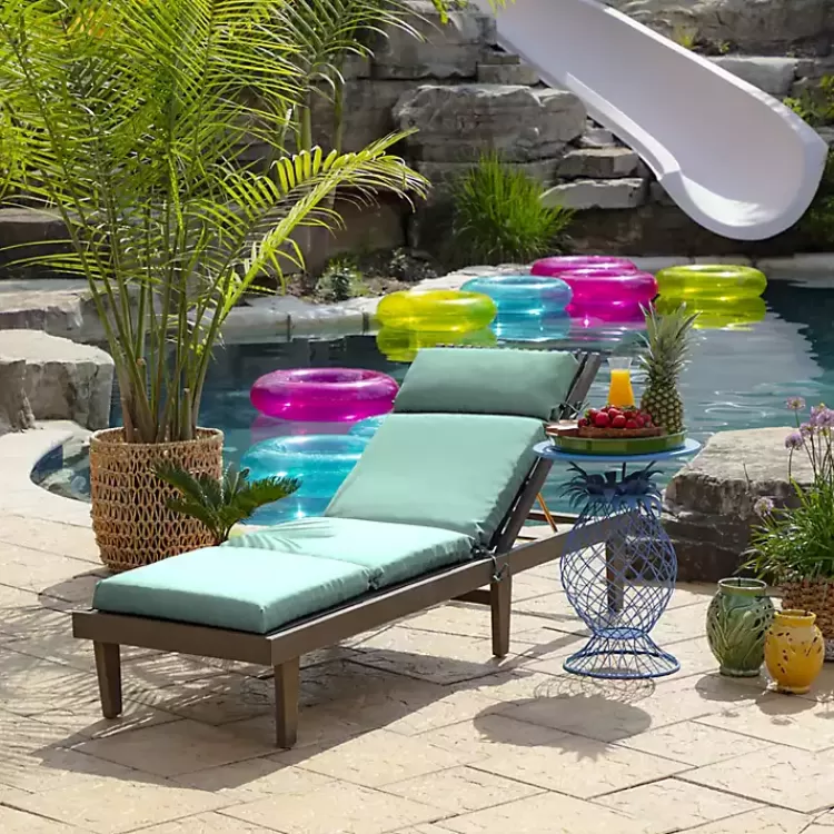 Aqua Leala Texture Outdoor Chaise Cushion>Kirklands Home Best Sale