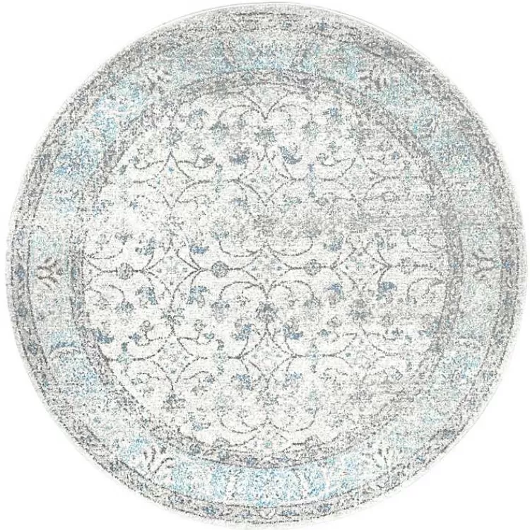Aqua Rio Round Area Rug, 5 ft.>Kirklands Home Fashion