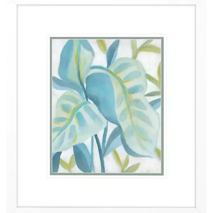 Aqua Tropical Leaves I Framed Art Print>Kirklands Home Discount