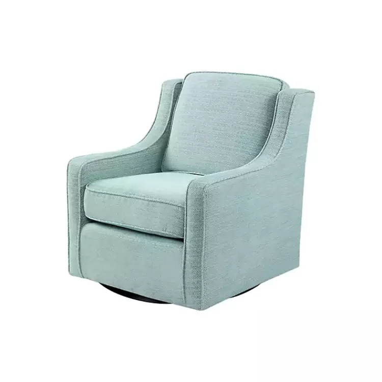 Aqua Upholstered Swivel Accent Chair>Kirklands Home New