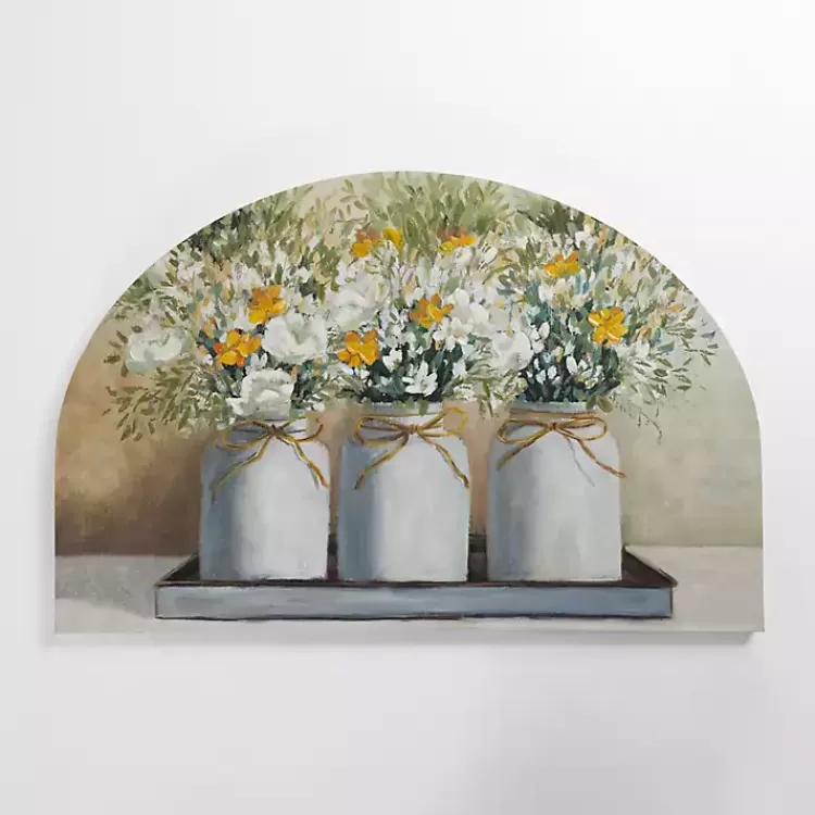 Arched Floral Mason Jar Canvas Art Print>Kirklands Home Best