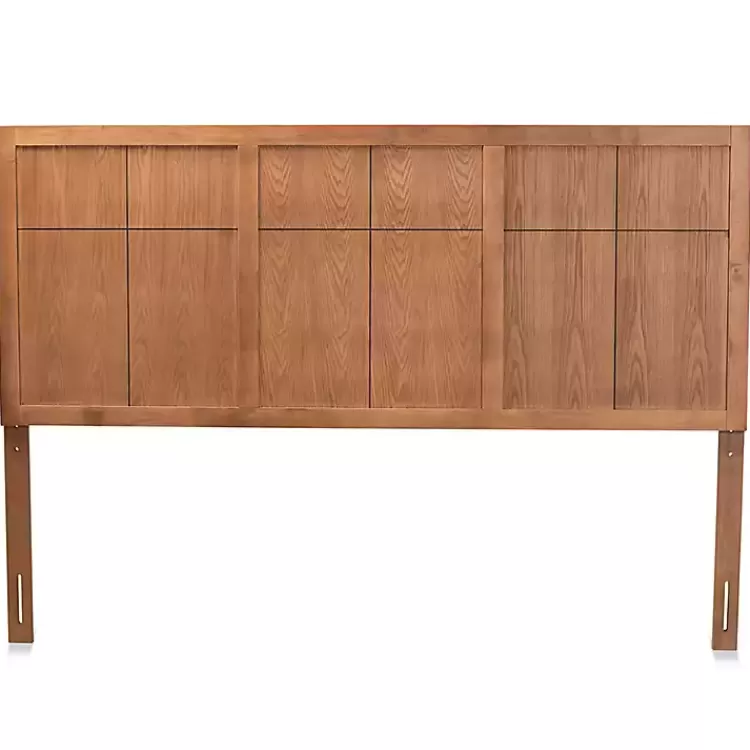 Ash Walnut Wood Panel King Headboard>Kirklands Home New
