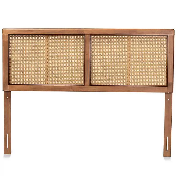 Ash Walnut Wood Rattan Frame King Headboard>Kirklands Home Cheap