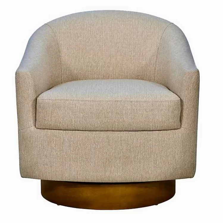Ashton Swivel Chair with Wood Base>Kirklands Home Best