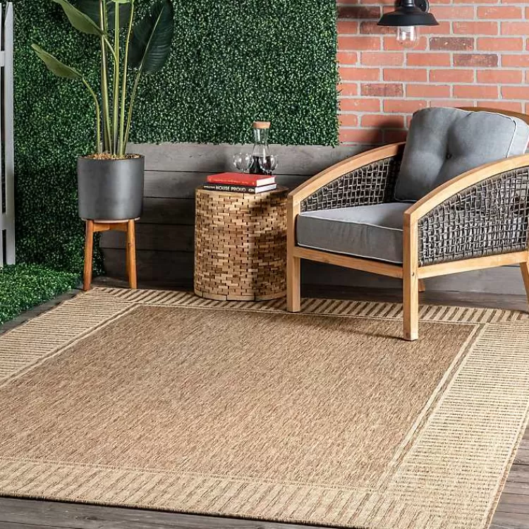 Asia Stripe Border Outdoor Rug, 8x10>Kirklands Home Outlet