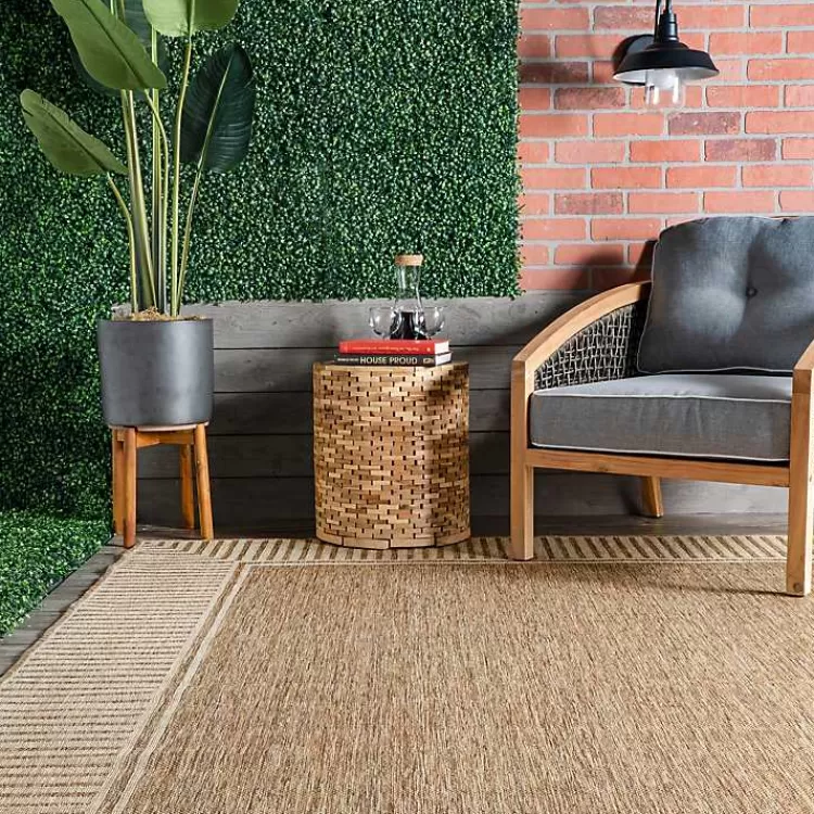 asia_brown_stripe_border_outdoor_rug_x_2.webp Asia Stripe Border Outdoor Rug, 8x10>Kirklands Home Outlet