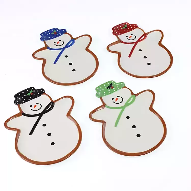 Assorted Snowman Christmas Plates, Set of 4>Kirklands Home Cheap
