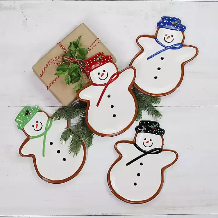 Assorted Snowman Christmas Plates, Set of 4>Kirklands Home Cheap