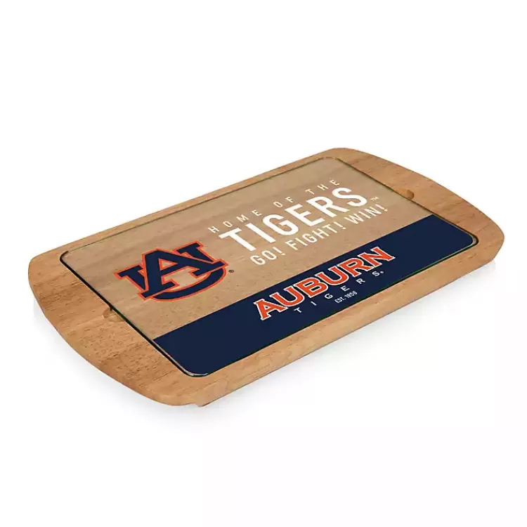 Auburn Tigers Wood and Glass Serving Board>Kirklands Home Clearance