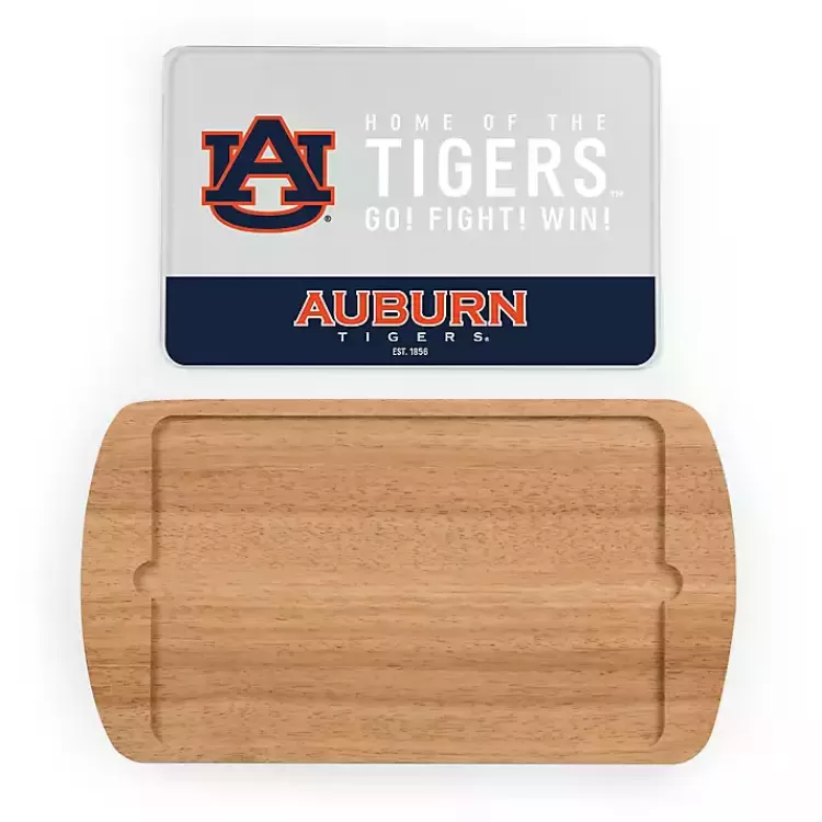 Auburn Tigers Wood and Glass Serving Board>Kirklands Home Clearance