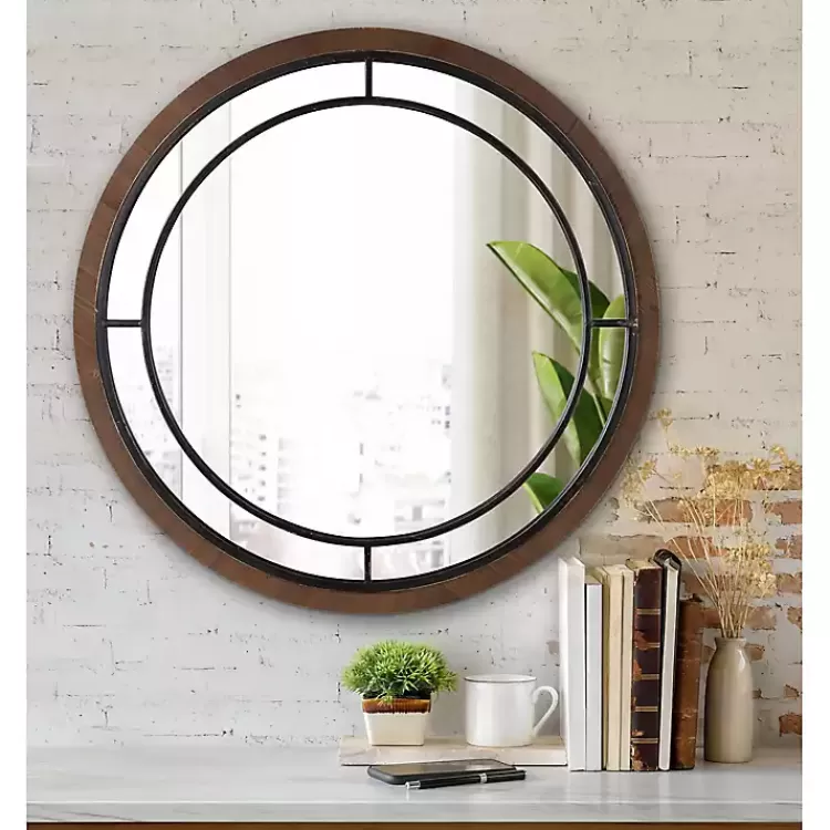 audubon_brown_wood_round_wall_mirror_5.webp Audubon Wood Round Wall Mirror>Kirklands Home Flash Sale
