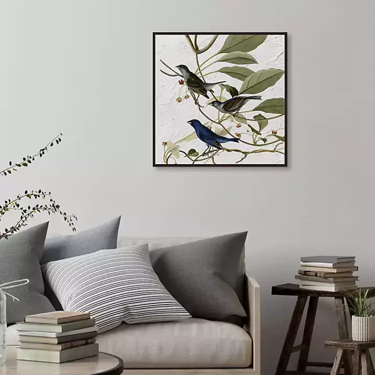 Audubon Indigo Bird Framed Canvas Art Print>Kirklands Home Cheap
