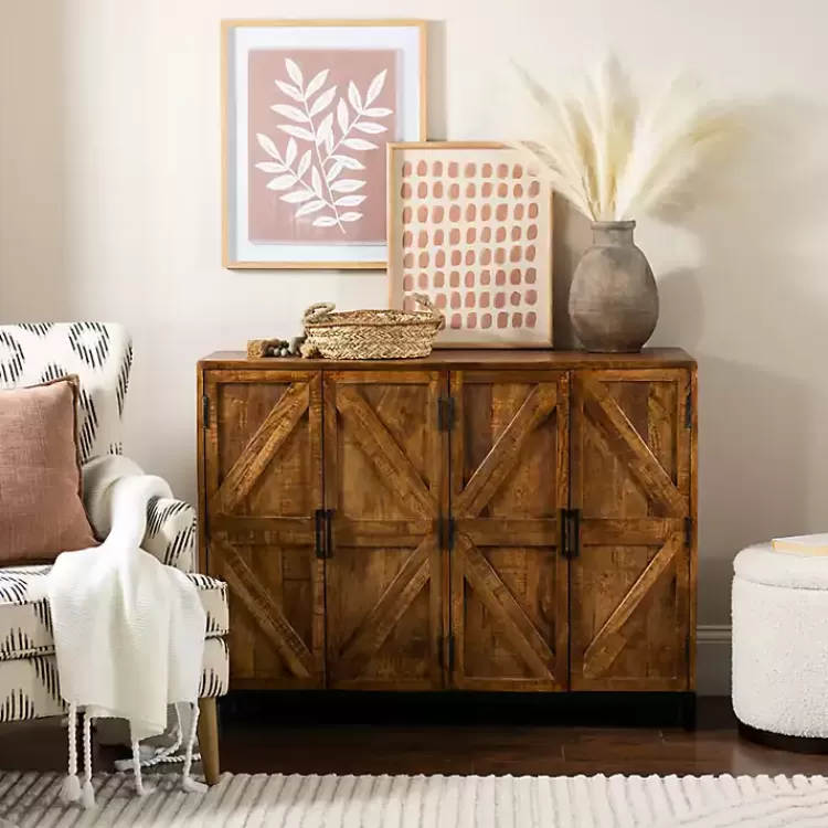 Austin Warm Wood Farmhouse Cabinet>Kirklands Home Clearance