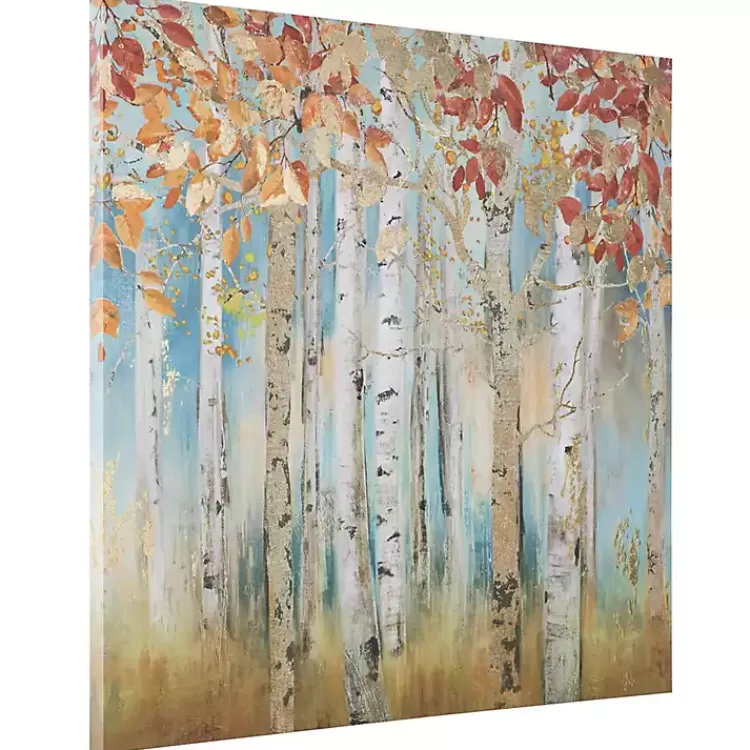 Autumn Birch Trees Canvas Art Print>Kirklands Home Discount