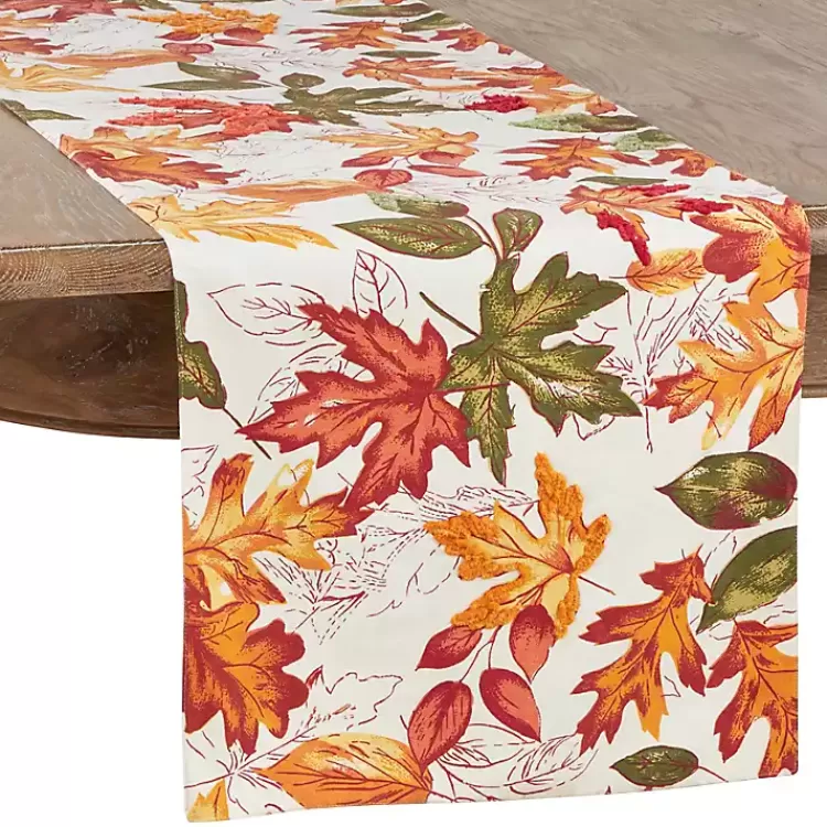 Autumn Foliage Outline Harvest Table Runner>Kirklands Home Shop