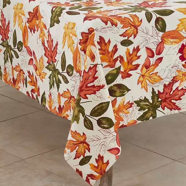 Autumn Foliage Outline Square Harvest Table Cloth>Kirklands Home Outlet