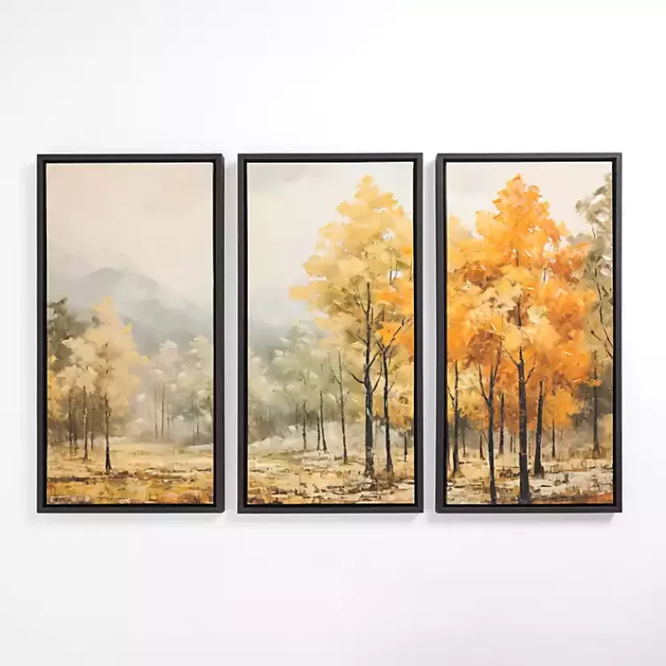 Autumn Treeline Framed Canvas Art Prints, Set of 3>Kirklands Home Online