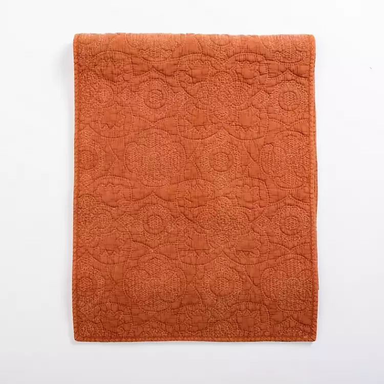 Avery Rust Quilted Table Runner, 80 in.>Kirklands Home Best Sale