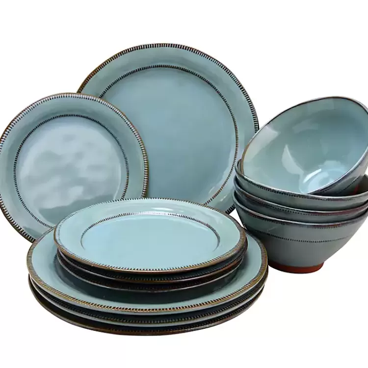 Azure Glazed Round 12-pc. Dinnerware Set>Kirklands Home Best Sale