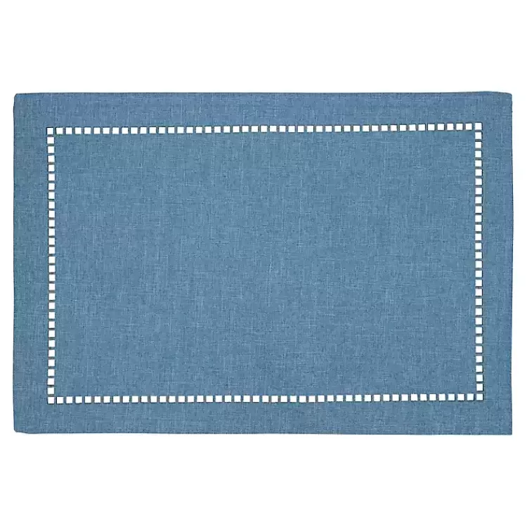 Azure Laser-Cut Hemstitch Placemats, Set of 4>Kirklands Home Online