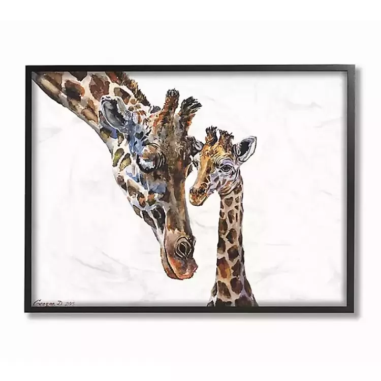 Baby Giraffe Watercolor Framed Art Print>Kirklands Home Cheap