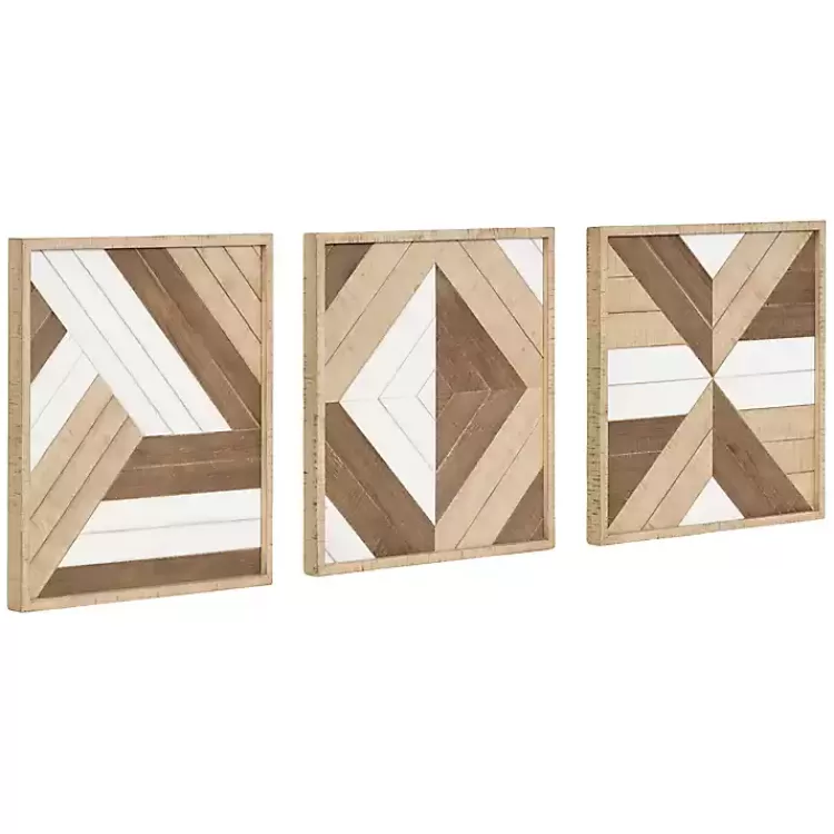 Ballez Geometric Wood Wall Plaques, Set of 3>Kirklands Home Best Sale