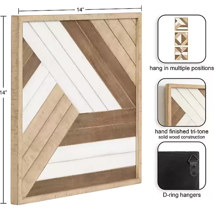 Ballez Geometric Wood Wall Plaques, Set of 3>Kirklands Home Best Sale