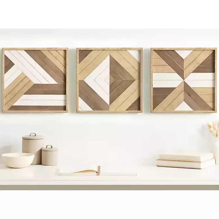 ballez_geometric_wood_wall_plaques_set_of__8.webp Ballez Geometric Wood Wall Plaques, Set of 3>Kirklands Home Best Sale
