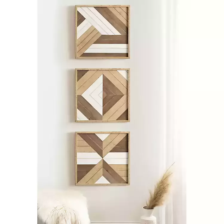 ballez_geometric_wood_wall_plaques_set_of__9.webp Ballez Geometric Wood Wall Plaques, Set of 3>Kirklands Home Best Sale