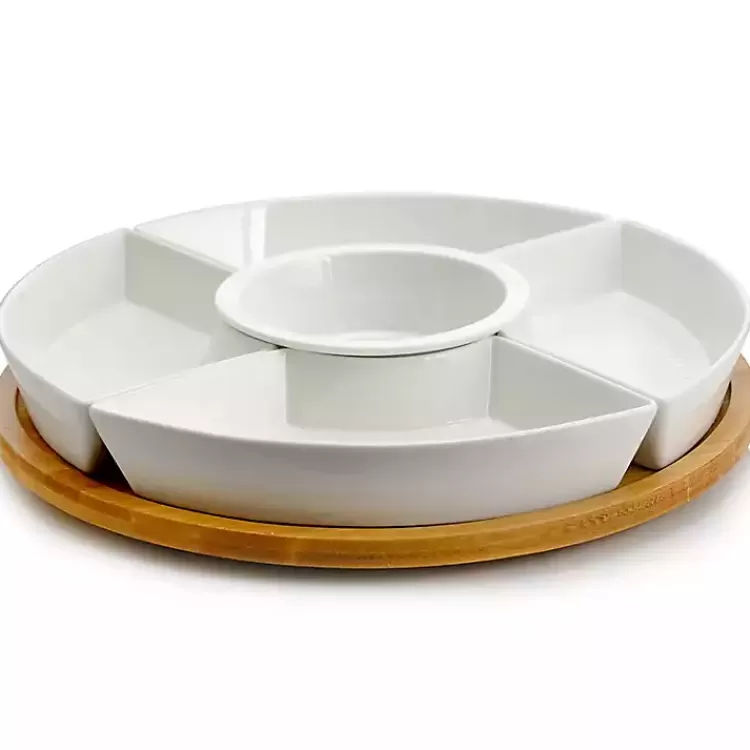 Bamboo 5-pc. Ceramic Modern Set Lazy Susan>Kirklands Home Best Sale