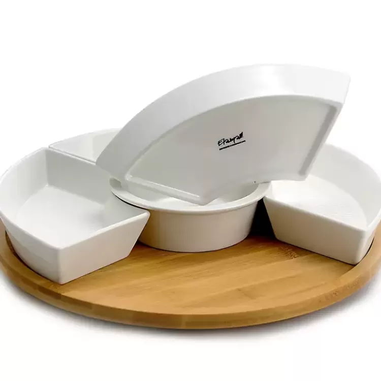 bamboo_pc_ceramic_modern_set_lazy_susan_3.webp Bamboo 5-pc. Ceramic Modern Set Lazy Susan>Kirklands Home Best Sale