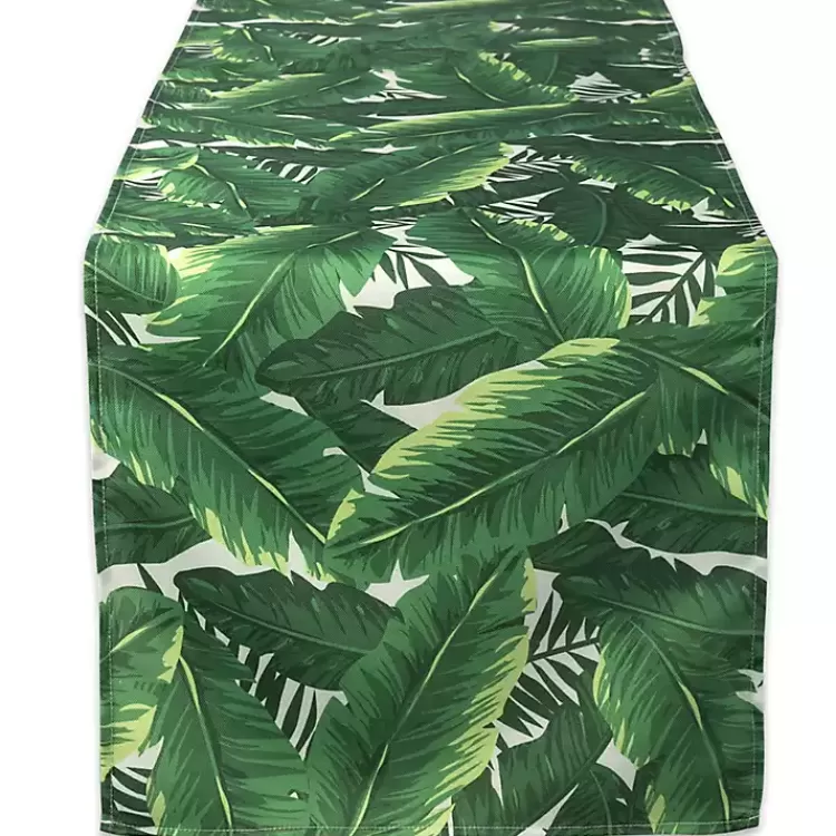 Banana Leaf Outdoor Table Runner, 108 in.>Kirklands Home Outlet