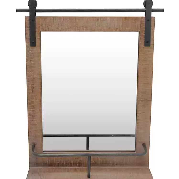 Barn Door Mirror with Shelf>Kirklands Home Hot